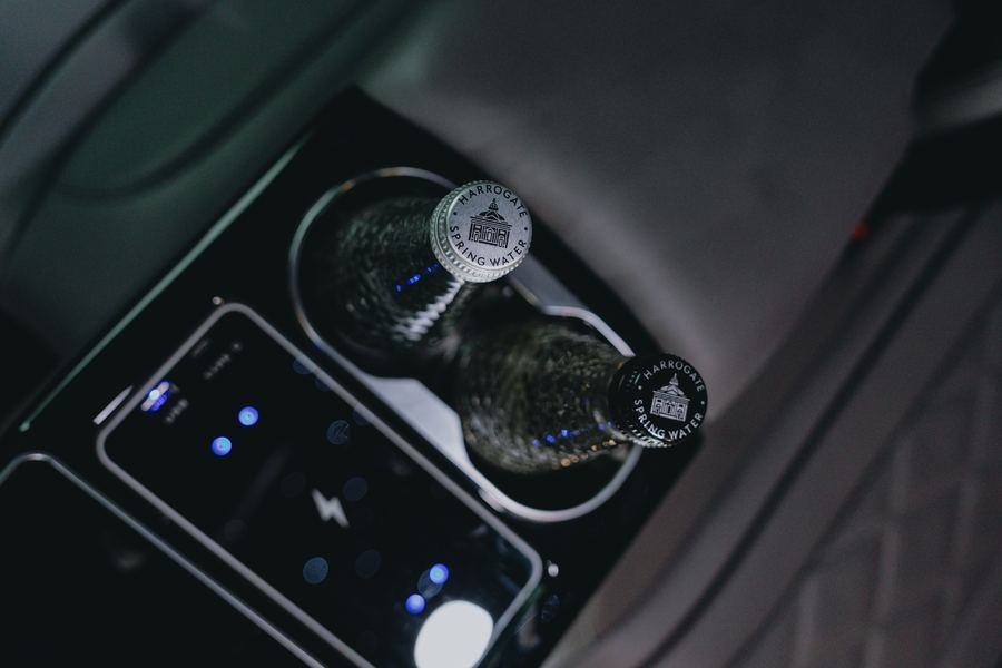 Complimentary bottled spring water in the V-Class rear console